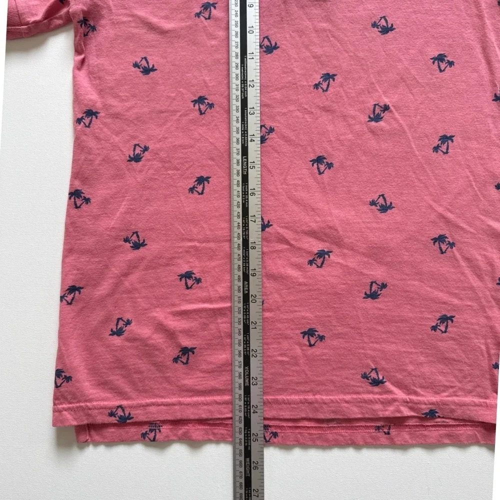The Childrens Place Boys Pink Palm Tree Print Polo Shirt L 10/12 Short Sleeve